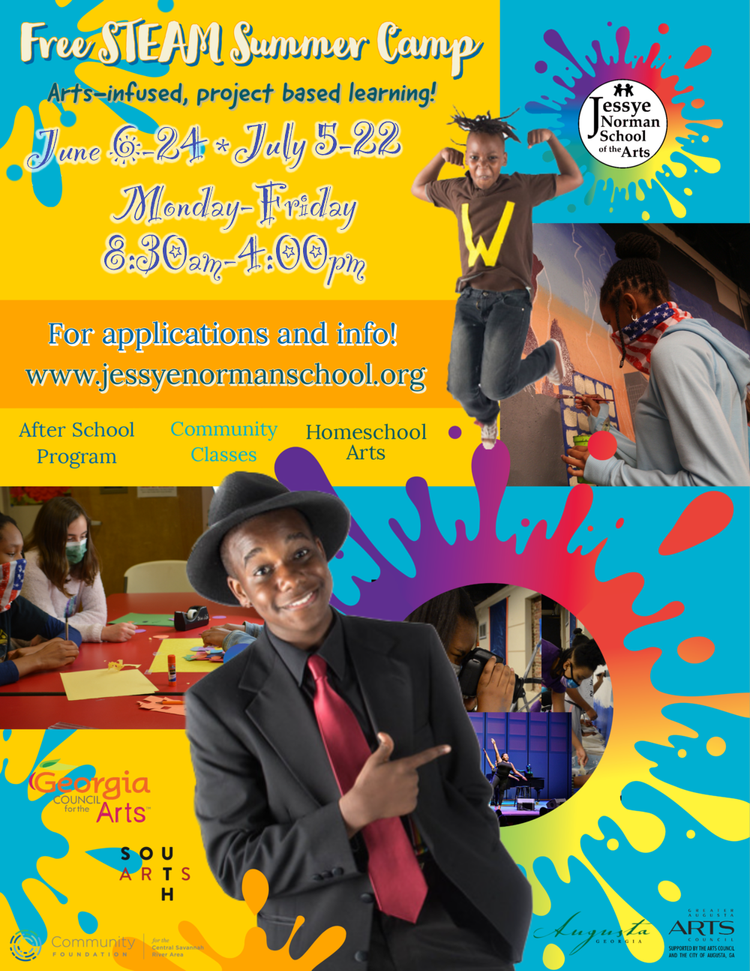 Flyer for the STEAM Jessye Norman School of Arts Summer Camp