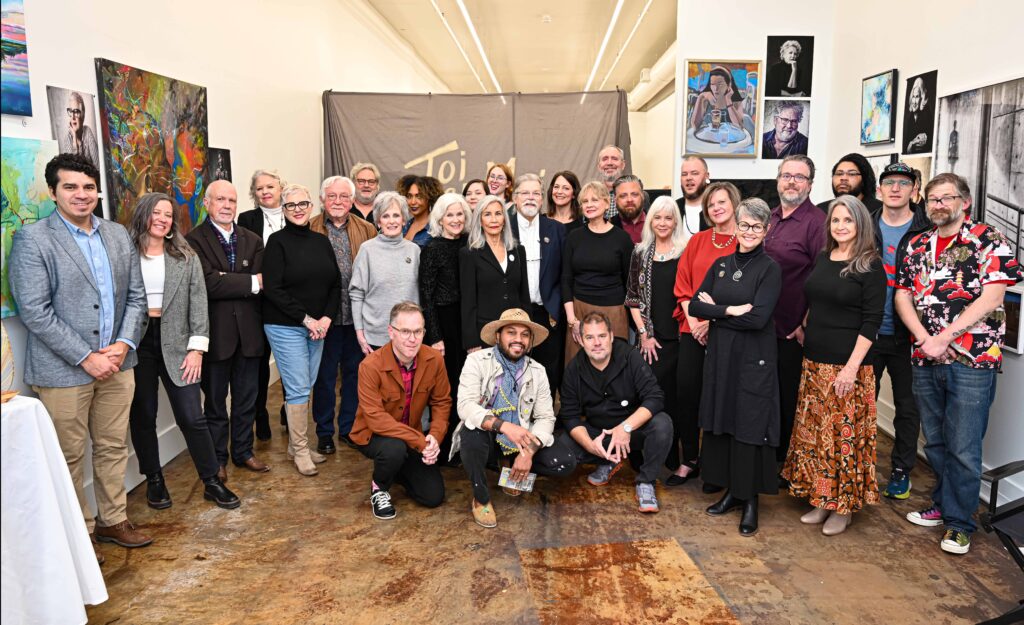 The Artists featured in the Toi et Moi exhibition alongside their portraits by Drake White.