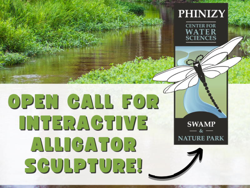 alligator sculpture open call flyer for phinizy nature center