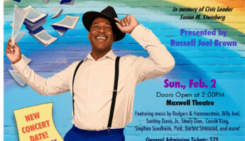 Over the Rainbow with Russel Joel Brown Fundraising Concert flyer for Augusta Jewish Museum. scheduled for February 2nd.