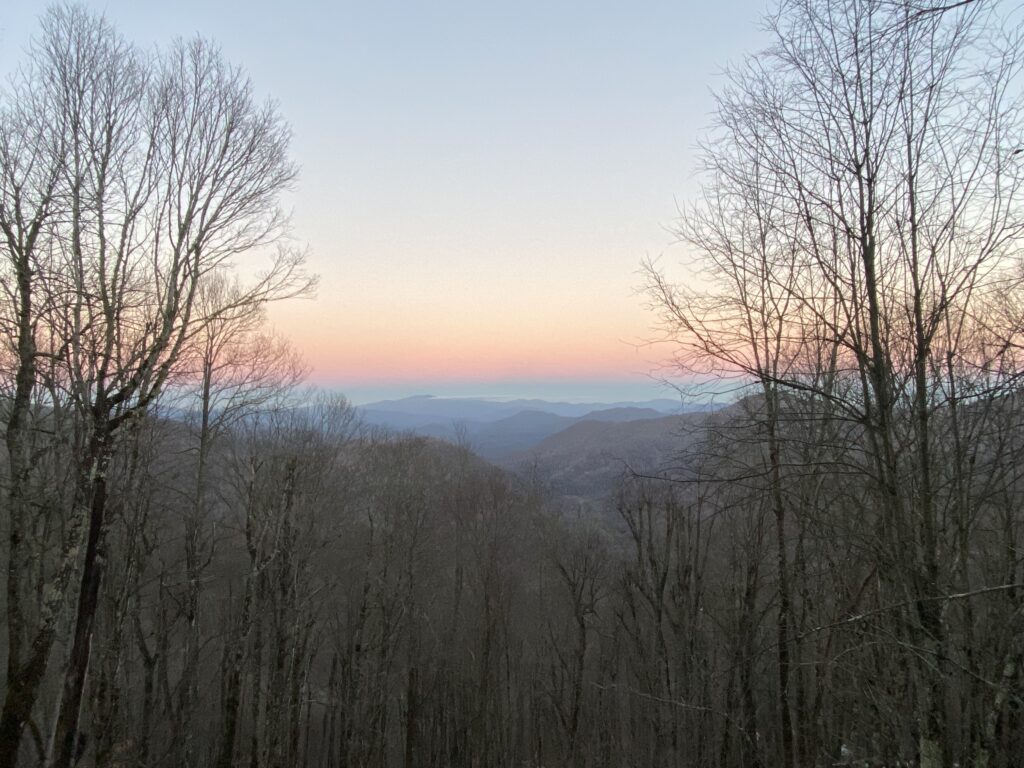 Sunset over the Blue Ridge Mountains in North Carolina