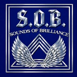 S.O.B. Sounds of Brilliance album cover with silver wings and triangles over a blue background.