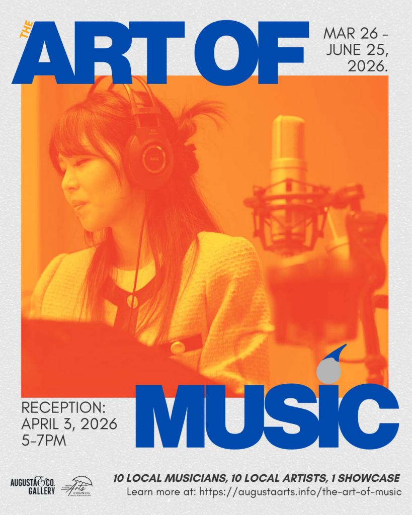 The Art of Music on view in the Augusta & Co gallery at 1010 Broad Street, Augusta Ga 30901 from March 26 - June 25, 2026. Reception April 3, 2026 from 5-7pm.